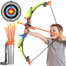 Bow Arrow Set for Kids, LED Light Up Archery Set Toys with 10 Arrows, Indoor Outdoor Shooting Games Hand-eye coordination Birthday Gifts for 6 7 8 9