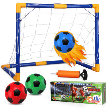 Small Soccer Goal Set with 3 Ball for Baby Toddler Kid, 8.6" Soccer Mini Goals Training Equipment Pump for Garden Indoor Outdoor Backyard Gift for Bo