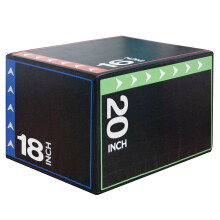 KOMODO Plyo Jump Box Up to 30 Inch Large 3 in 1 30" Soft Plyometric Gym Training Crate (Small - 16" 18" 20")