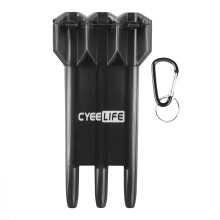 CyeeLife Dart Carrying case, Adjustable Dart Case, Portable Dart Storage Box with Key-Locking Clasp (Black)