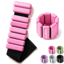 Amonax Adjustable Ankle and Wrist Weights Set, Fitness Leg Weights for Women Men, 1lb/2lb Pair for Strength Training, Pilates Weights Running Swimmin