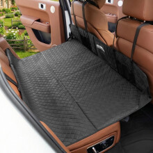 EULANT Back Seat Extender for Kids/Sleeping,PU Leather Dog Car Seat Cover with Hard Bottom,Dog Hammock for Car Back Seats,Waterproof & Durable & Scra
