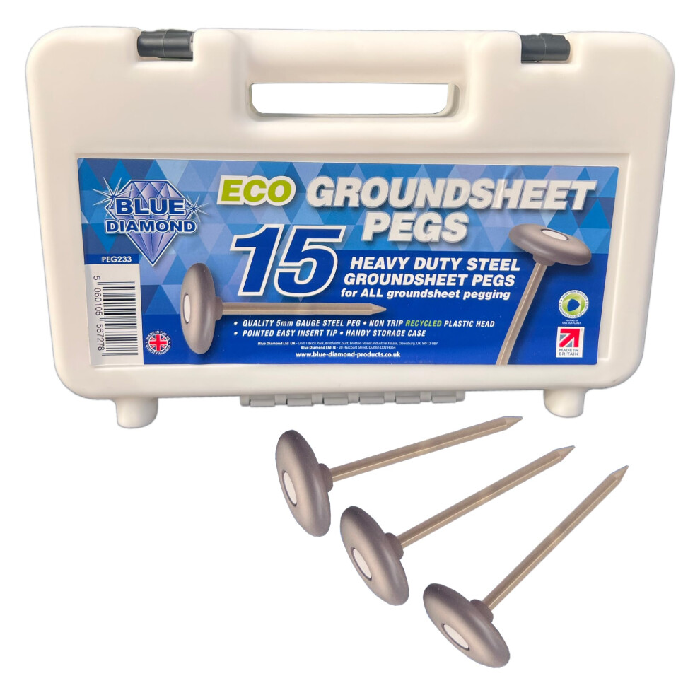 Photos - Climbing Gear Blue Diamond Heavy Duty Steel Metal Tent Awning Groundsheet Pegs- Box Of 15