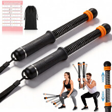 Upgrade Portable Ropeless Battle Ropes - Adjustable Weights Cordless Battle Ropes for Home Gym with Training Poster - Battle Rope Sticks Exercise Equ