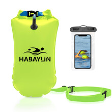 Habaylin 20L Swim Buoy, Swim Buoy with Storage for Kids and Adults, Waterproof Inflatable Dry Bag Safety Float for Water Sports, Open Water Swimmers,