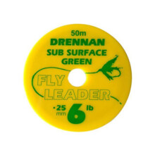 50m Drennan Subsurface Fly Line Tippet Leader Material - Green - 6lb