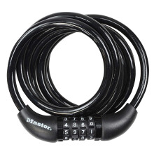 Master Lock Bike Cable Lock, Combination, 1.8 m Coiling Cable, Outdoor 8221EURDPRO - Use with All Kinds of Bike, Skateboards, Strollers, Lawnmowers a