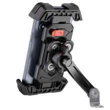 GREFAY Motorcycle Phone Holder, Universal Motorbike Phone Mount with Dual Anti-Vibration, Phone Holder for Motorbike Mirror Mount with 360 Rotation