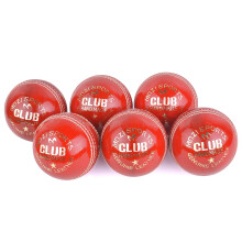 Mozi Sports Junior Cricket Balls School Youth Age 14+ Leather Hard Balls Weight 4.75oz Pack Of 6 (Red)
