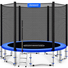 MONZANA 12ft Trampoline Outdoor Set with Safety Net Ladder Heavy