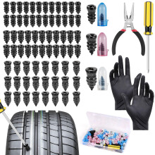 Nadinsta 75Pcs Tyre Repair Kit Rubber Nails, Car Puncture Repair Kit with Screwdriver, Fast Self-Service Tire Rubber Nails Tool, Tyre Repair Screw fo