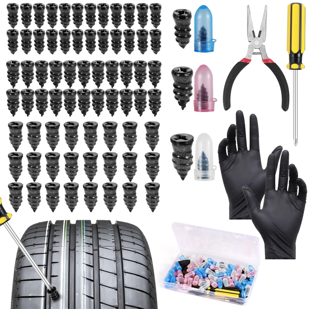 Photos - Patch & Repair Kit Nadinsta 75Pcs Tyre Repair Kit Rubber Nails, Car Puncture Repair Kit with Screwdriver, Fast Self-Service Tire Rubber Nails T