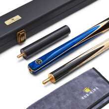 Cue-King Pool Cue Pro Series 001, Snooker Cue, Handmade 57" 19oz 3/4 Jointed with Case Blue Cue with Protective Hardcase, Extension and Microfibre Cu