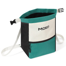 MoKo Chalk Bag for Rock Climbing, Large Capacity Climbing Chalk Bag with Magnetic Snap and Zipper Pocket, Portable Chalk Bucket for Weight Lifting, B