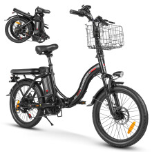 SAMEBIKE Foldable Electric Bike for Adults, 20" Fat Tire Ebike with Max Speed 15.5MPH 250W Motor, Max Range 62 Miles, 36V 432Wh Removable Battery, El