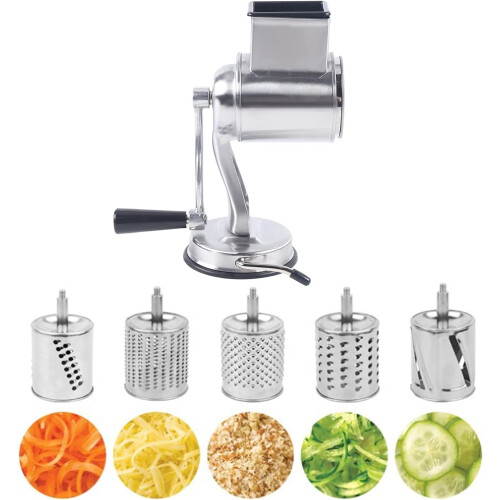 Râpe rotative en acier inoxydable 5 en 1