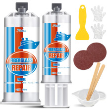 Fiberglass Repair Kit, 100ml White Gel Coat Repair Kit for Boats, Marine Fiberglass Resin Kit for Fixing Holes, Chips, Cracks in Boats, Yacht, Surfboa