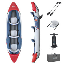 Hydro-Force 3 Person Inflatable Kayak Set with Aluminium Oars and Hand Pump, 3 Man Kayak
