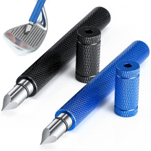 Therwen 2 Pcs Golf Club Groove Sharpener 4.33 Inch Groove Sharpener Regrooving Tool Cleaner for Wedges Irons Golf Balls (Black, Blue)