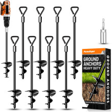 Ground Anchors Tent Stakes Trampoline Anchors Heavy Duty Screw in, Tent Stakes High Winds Heavy Duty for Camping Tent, Canopies, Carports, Sheds, Swi