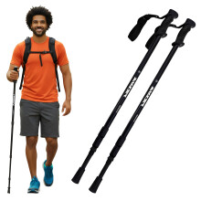 Hiking Walking Telescopic Trekking Pole 2 Pack, Adjustable Collapsible Aluminium Sticks, Anti-Shock Design for Men & Women, Ideal for Camping, Hiking