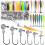 Annyswit 58 Pcs Jig Heads with Soft Plastic Lures, Perch Lures Kit 1