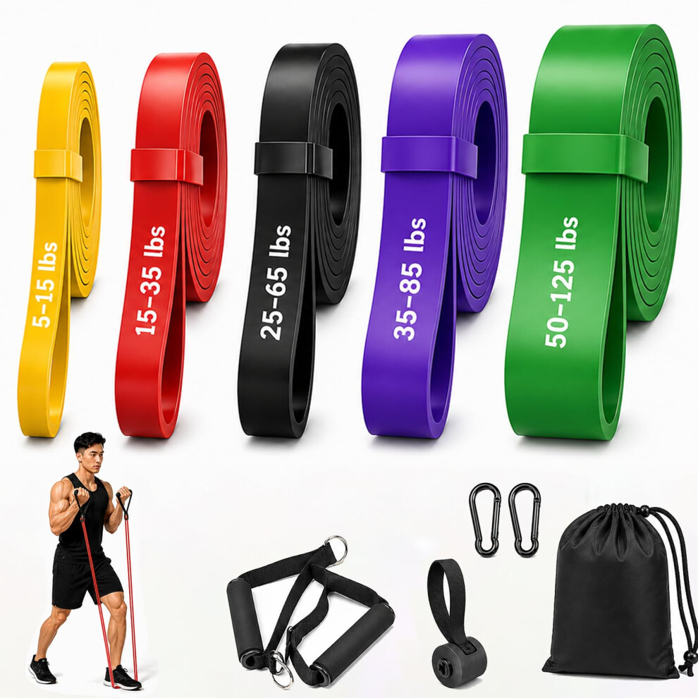 Photos - TRX & CrossFit HSIULMY Resistance Bands Set for Pull Up Assist, 5 Levels Exercise Bands with Handles & Door Anchor, Heavy Duty Workout Band