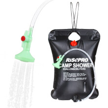 RISEPRO 5 gallons 20L Solar Shower Bag Heating Camping Shower Bag Temperature In