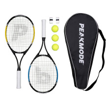PEAKMODE Tennis Racket Set (27 inch), 3 Tennis Balls, 2 Overgrip Tapes and Foam Carry Bag
