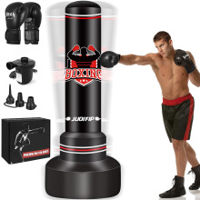 YORWHIN 70" Free Standing Punching Bag for Adults, Inflatable Boxing Bag with Gloves & Electric Air Pump, Heavy Duty PVC Standing Kickboxing Bag for