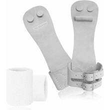 FINGER TEN Gymnastics Hand Grips Guards Leather Double Buckle for Bars Girls Women with Wristbands, Gymnastics Gloves Palm Protection with Wrist Supp
