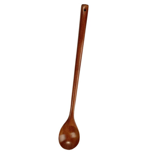 Colher de cabo longo de madeira, 33 cm (13 polegadas), pacote com 1 unidade.