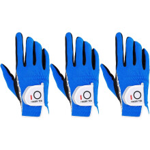 FINGER TEN Golf Gloves Men Left Right Hand Grip 3 Pack(Blue, ML,Right)