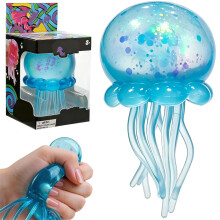 Nee Jellyfish Squishy Stress Balls, Squishys Fidget Toys for Kids & Adults, Soft Slow Rising Glitter Jellyfish Squeeze Sensory Stress Toys for Autism