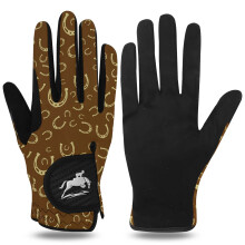 FINGER TEN Women's Horse Riding Gloves Stretchable Equestrian Horseback Youth Girls Anti Slip Breathable Lightweight Perfect for Biking Cycling (Brow