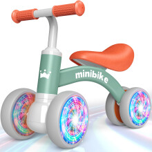 HappyGoLucky Kids Balance Bike Toys for 1 2 Year Old Boys Gifts, 4 Wheels Lighting Ride on Boy Tricycles Gift for 1 2 Year Old Boys, 1st Birthday Gif