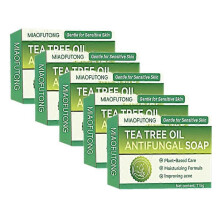 (5PCS) 1-5x Tea-Tree Oil Antifungal Soap Antifungal Treatments for Face Body Acnes Athlete's Foot Tinea Folliculitis