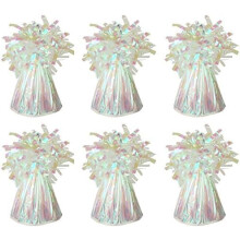 Balloon Weights 6 Pack Iridescent Foil, Suitable for Helium Balloons at Birthdays, Parties, Events, Weddings & Celebrations, Heavy & Durable 85g