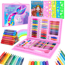 Colouring Sets for Children Age 3-9,Mermaid Art Set for Kids, Girls Drawing Set with Oil Pastels, Crayons