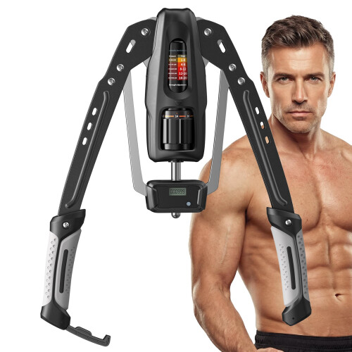 MERACH Arm Exerciser with Rep Counter, Adjustable 10-200 kg Hydraulic