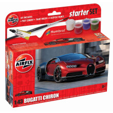 Airfix - Starter Set - A55005 Bugatti Chiron Model Building Kit - Plastic Model Car Kits for Adults & Children 8+, Set Includes Decals, Humbrol Acryl