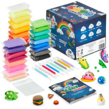 Air Dry Clay for Kids for Kids, 26 Colors Modelling Clay with 8 Tools, Project Booklet, 26 Poly Bags, Soft Ultra Light Magic Clay