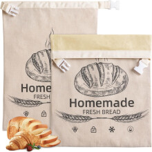 2 Pack Beeswax Bread Bags for Sourdough,Reusable Organic Linen Beeswax Bread Bag for Homemade Sourdough 17 x 12.6 Inches Food Storage Cloth Bag
