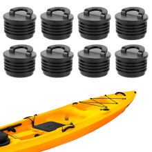 Lyreh 8pcs Kayak Scupper Plug Kit, Universal Watertight Rubber Push-In Rib Boat Drain Livewell Plugs with Reinforced Handle for Sit-On-Top Kayaks Can