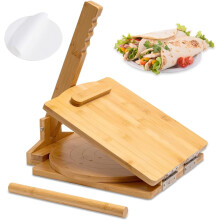Tortillapers van 25 cm (10 inch) van bamboe, Mexicaanse tortillapers, zelfgemaakte bloemtortillapers voor Mexicaanse tortilla's, roti en burrito's.