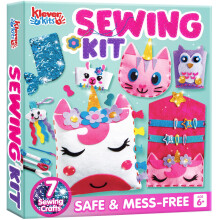 Klever Kits 7 Sewing Projects- My First Kids Sewing Kit- Easy DIY Arts and Crafts of Unicorn and Mermaid, Craft Kits, Birthday Gifts for Kids Aged 6+