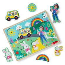 Melissa & Doug Ms. Rachel Wooden Song Peg Puzzle | Musical Toys for Toddlers, Early Sound Learning for Kids | Age 2-5 - FSC Certified