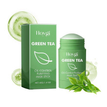 Hoygi Green Tea Cleansing Mask Stick: Facial Cleansing, Closed Mouth, Smooth Skin, Moisturizing Pores, Solid Mask Stick