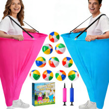 17 PCS Granny Pants Yard Game Easter Games Set, 2 Oversized Granny Pants Outdoor Games 10 Bouncy Balls, 2 Air Pumps, Outdoor Tossing Games for Adults