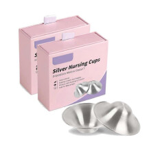 (2PCS) 1-5x 925 Pure Silver Nipple Shields, Silver Cups For Breastfeeding, Breast Shields For Nursing Newborns, Essentials Nipple Guards